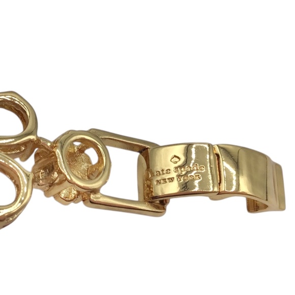 Kate Spade Precious Pansy Bracelet, Gold, Beige, Crystal Flower Statement Jewel - Picture 3 of 11